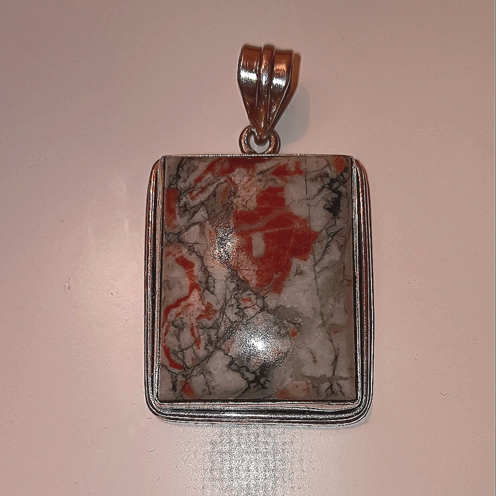 Jasper Pendant in Silver